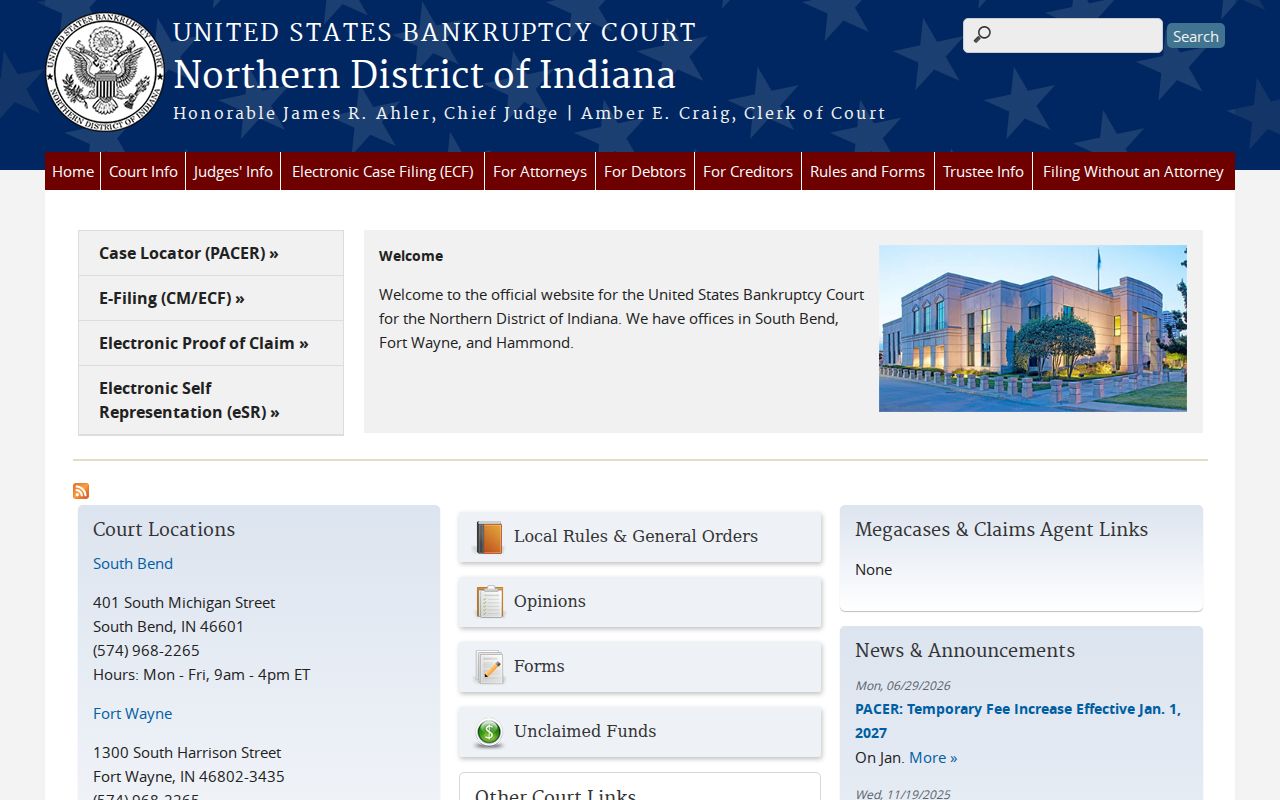 Federal bankruptcy court records route serving Grant County