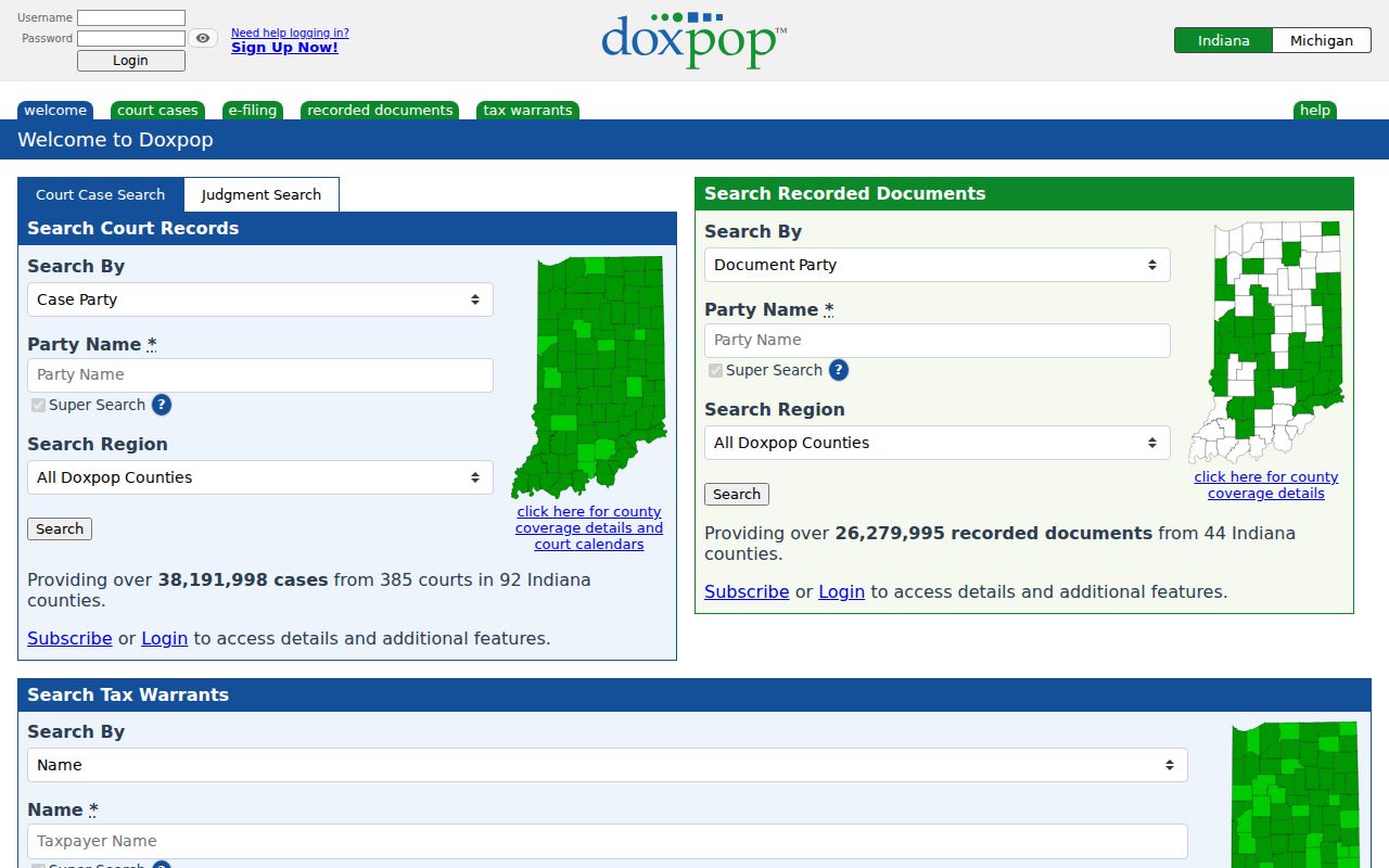 Doxpop second index for a Grant County court docket